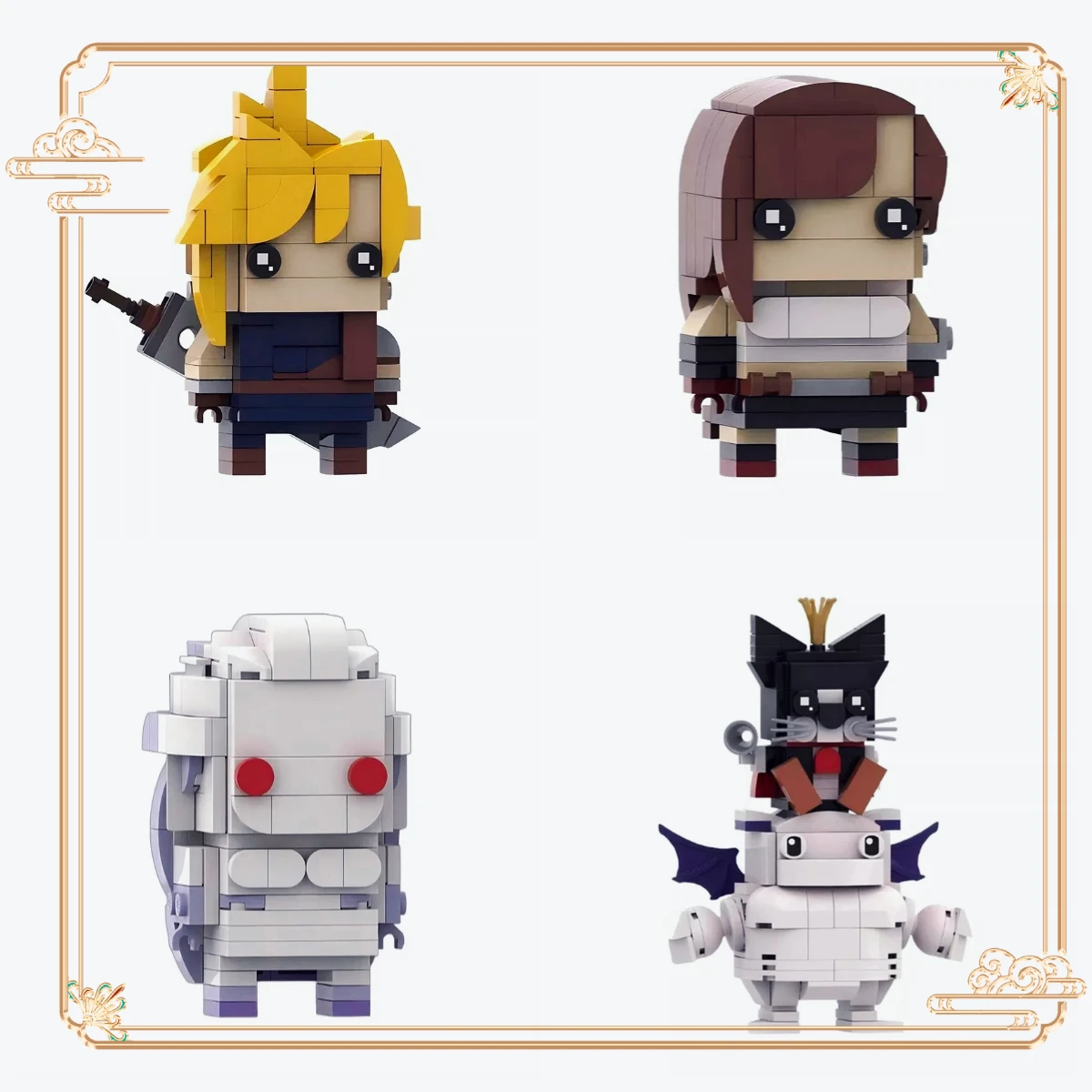 MOC Brickheadz Zack Fair Tifa Aerith juegos de ladrillos Envision figuras de acción nube Mog bloques de construcción juguetes para niños regalos de navidad