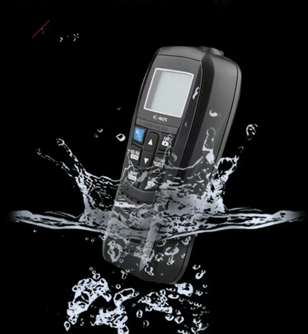 IC-M25 M37 Marine VHF Waterproof Handheld Transceiver IPX7 Float Flash