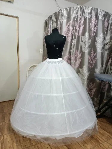 New Hot Sell 4 Hoops Big White Petticoat Super Fluffy Crinoline Slip Underskirt For Wedding Dress Bridal Gown In Stock