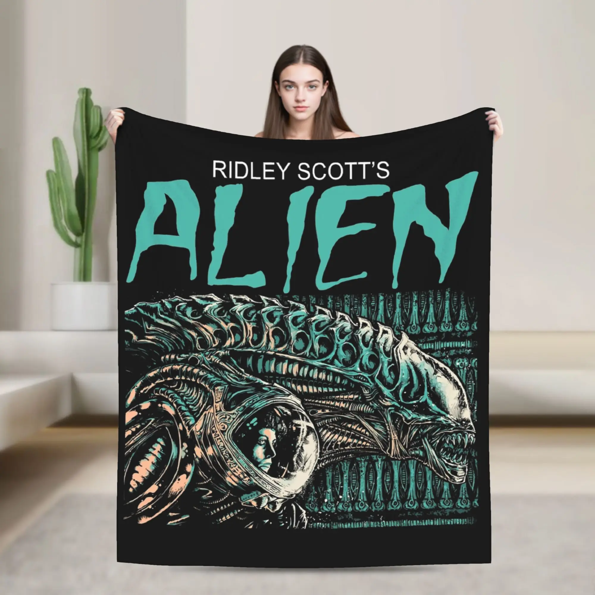 Movie Alien Xenomorph Blankets Flannel Decoration  Portable Ultra-Soft Throw Blanket for Bed Office Bedding Throws