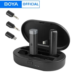 BOYA BY-WM3 Professional Condenser Wireless Lavalier Lapel Recording Microphone for iPhone Android Camera PC Live Streaming Vlog