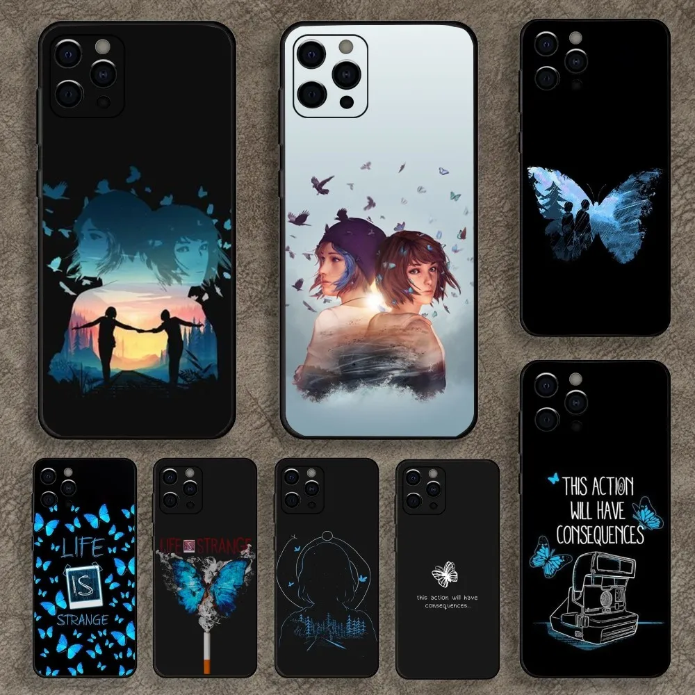 Game Life Is S-Strange Phone Case For Apple iPhone 15,14,13,12,11,Pro,X,XS,Max,XR,Plus,Mini Soft Black Cover