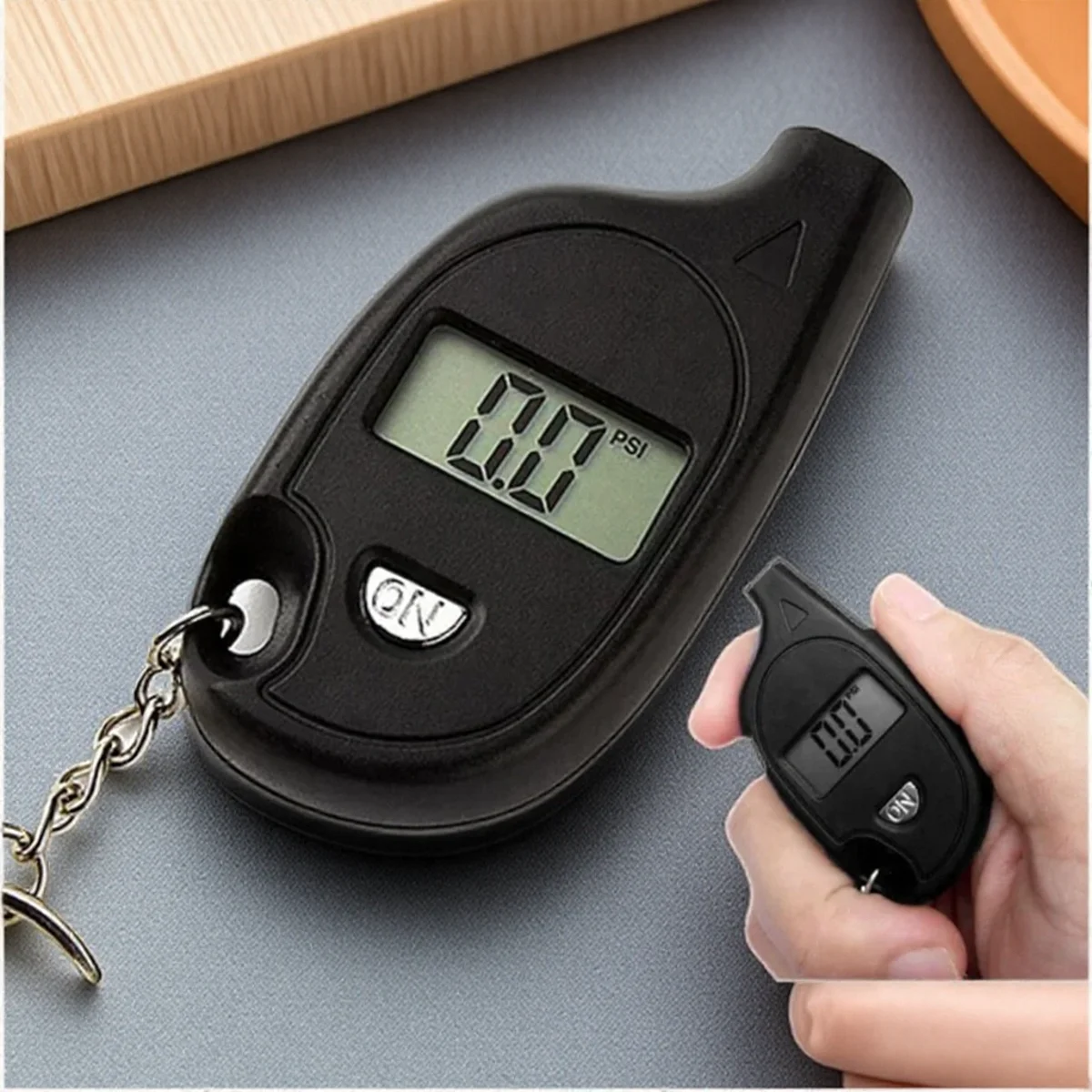 

Цифровой ЖК-манометр для шин, автомобильный мотоциклетный тестер воздуха, измеритель безопасности, брелок для ключей