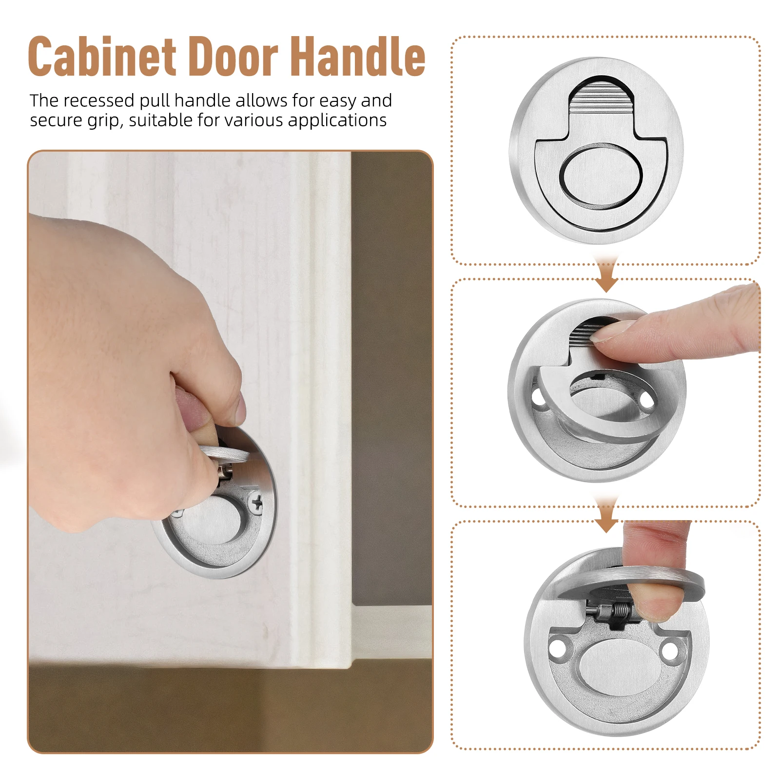 

Boat Deck Hatch Handle Recessed Furniture Pull Hatch Pull Flush Lift Hidden Door Handle Lifting Pull Stainless Steel Marine Deck