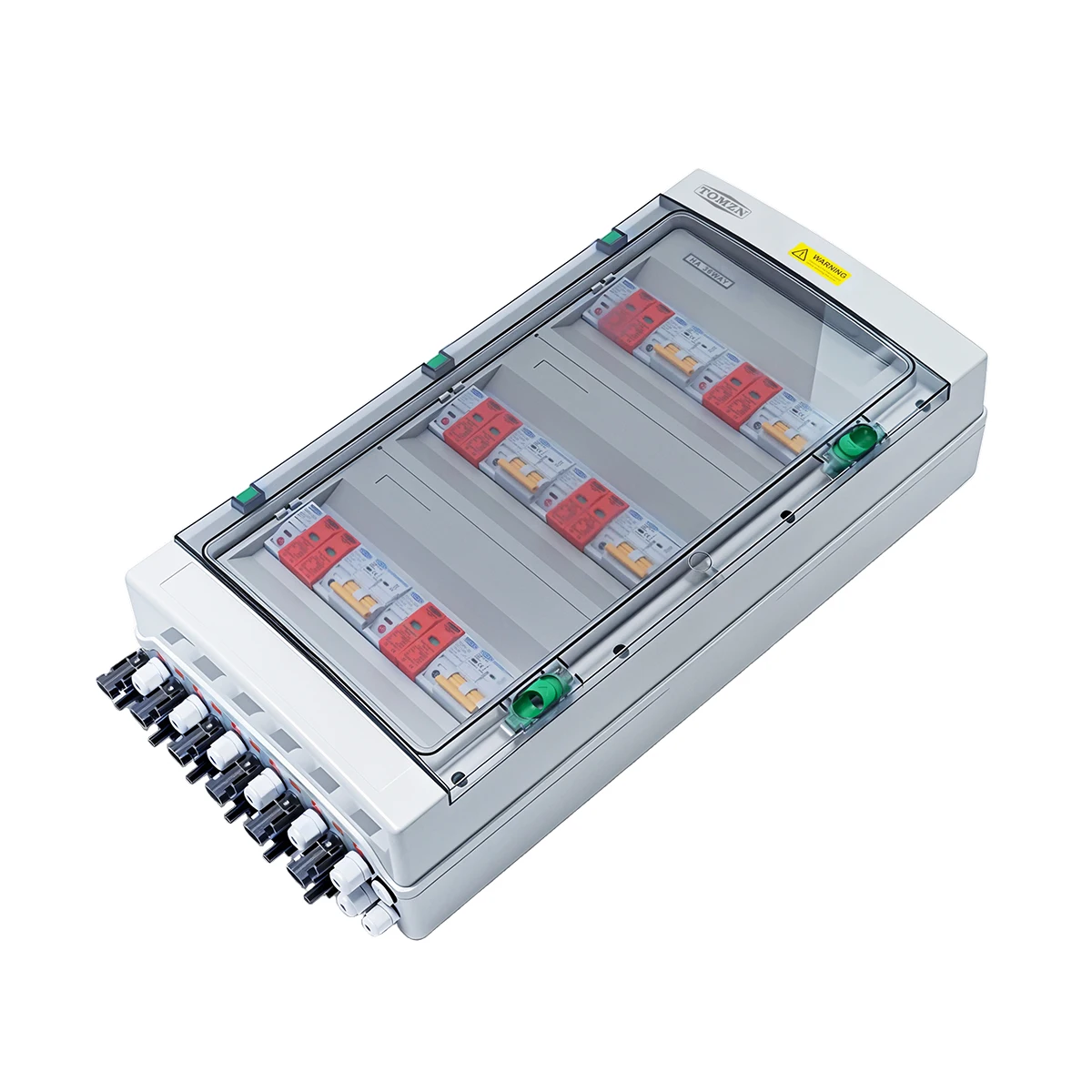 TOMZN Official 6 Strings PV Combiner Box 36 Ways 6 Input 6 Output 600V 16-63A IP65 HA Series Photovoltaic with FUSE MCB SPD