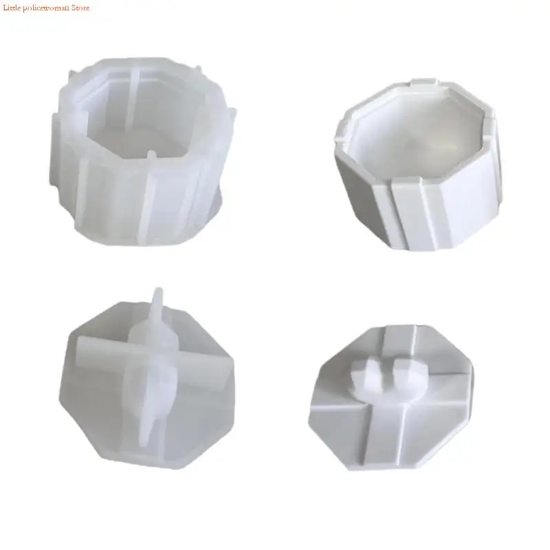 F92D DIY Resin Gift Box Craft Mold for Jewelry Storage Round Silicone Box with Lid