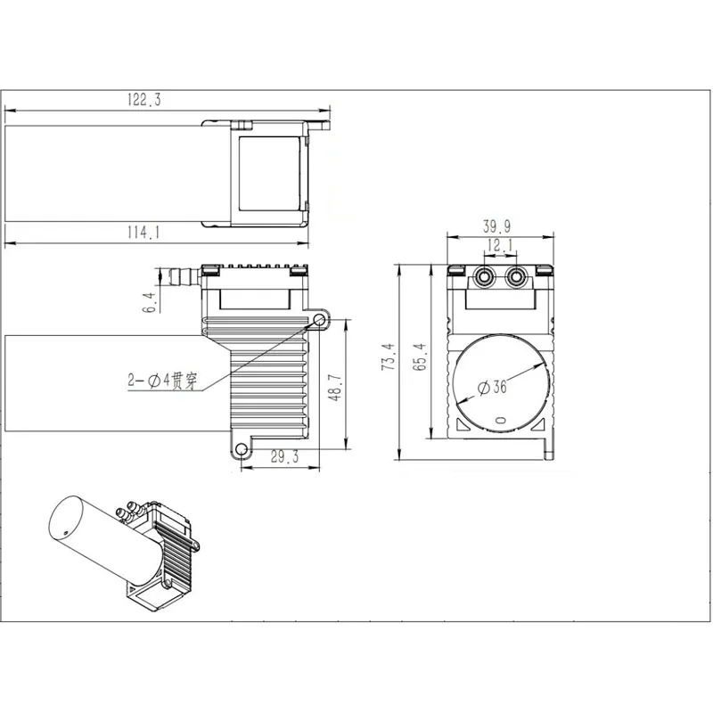 Mini DC Brushless Diaphragm Air Pump 12V/24V Long‑Service‑Life Gas Transfer Pump Small‑Volume Air Circulation Component