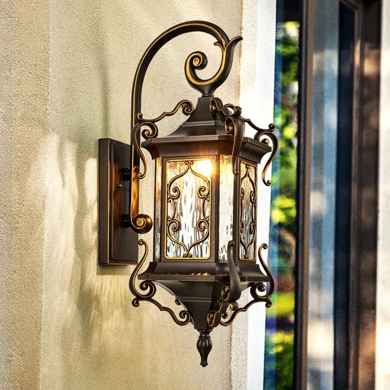 European Classic Aluminum Waterproof Super Bright LED Wall Light Outdoor Garden Villa Gate Balcony