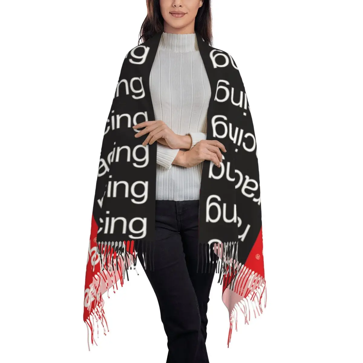 Aprilia Racing Channel  Scarf Tassel Scarves Women Soft Warm Shawls and Wraps Large Fall Winter Shawl Wrap