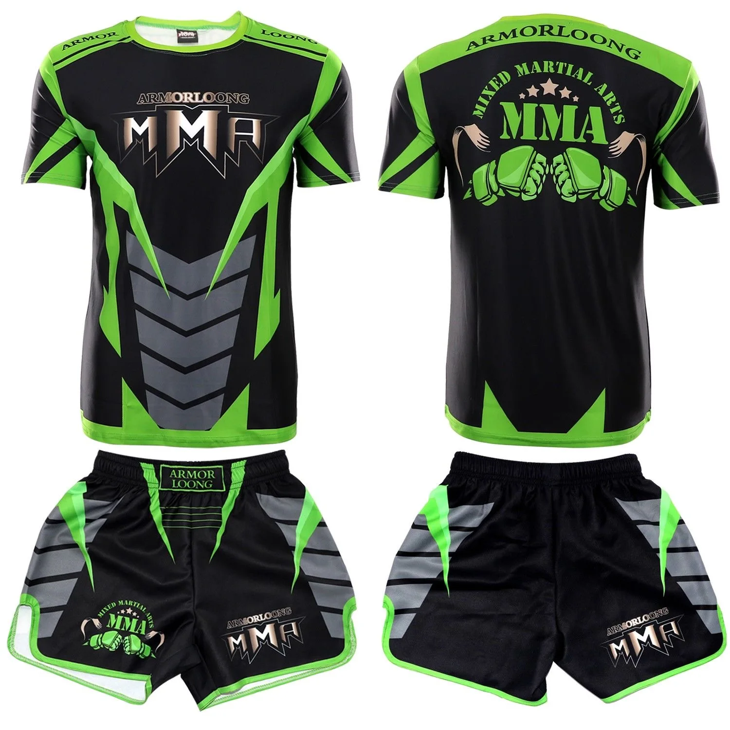 The New Hot MMA Boxing Short Sleeve Children\'s Suit Sports Men\'s and Women\'s Suit UFC Fighting Breathable Quick Dry Training Set