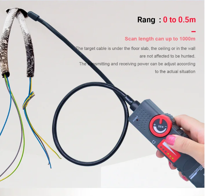 NOYAFA Cable and Network tester NF-822 underground cable locator 0-0.5m depth cable length tester 1000m for High voltage wire