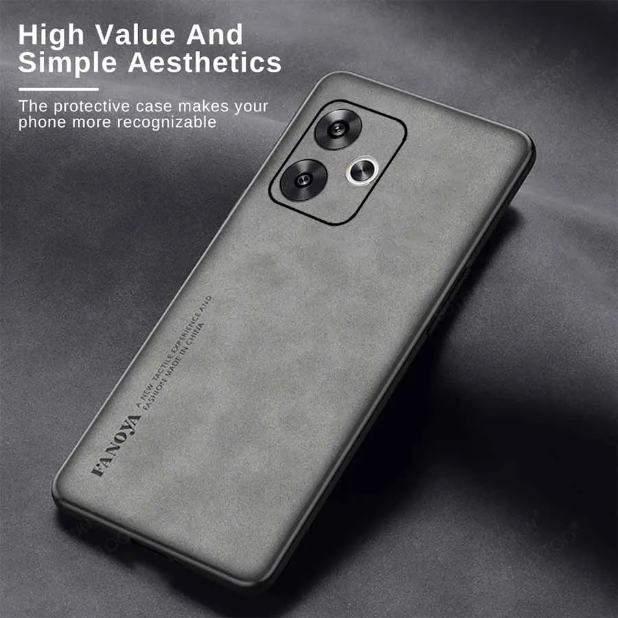 For Xiaomi Poco F6 Case Sheepskin Leather Soft TPU Frame Phone Cover Little F6 F 6 6F PocoF6 6.67inch Camera Protection Fundas ﻿