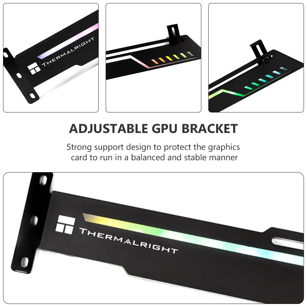 

Gpu Support Bracket Adjustable Argb Reinforced Graphics Card Holder Sturdy Frame For Computer Case Pc Gaming Desktop Hardware