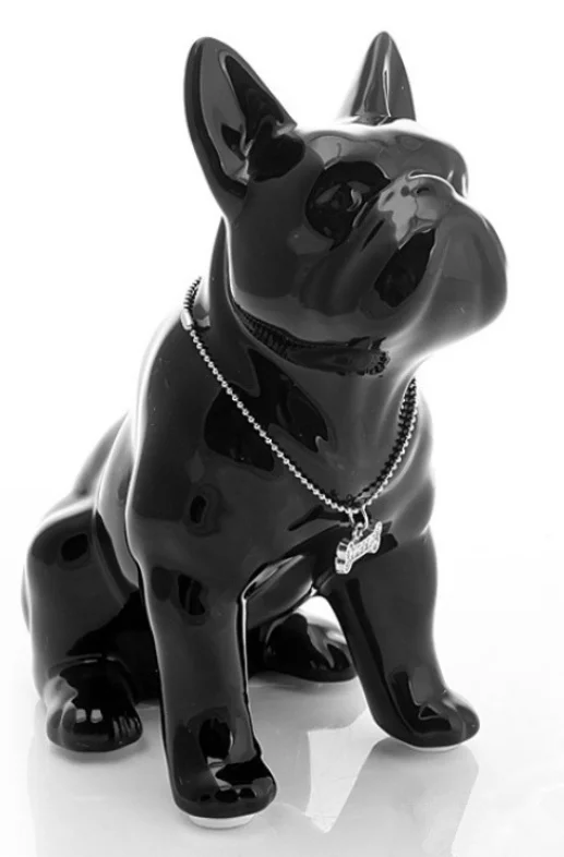 MODERN SIMPLE SIMULATION ANIMAL CERAMICS PET DOG FRENCH BULLDOG STATUE CREATIVE LIVING ROOM ENTRYWAY DECORATION ART&CRAFT