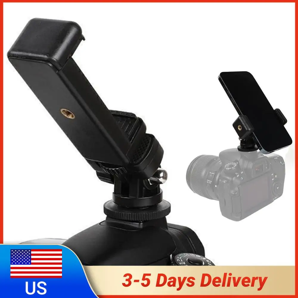 

Phone Tripod Holder Clip Camera Hot Shoe Mount Cell Phone Tripod Mount Adapter 360 Rotation