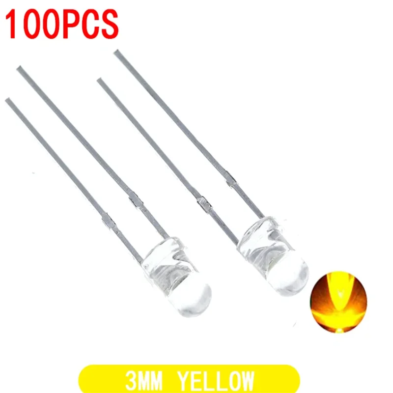 F3 Ultra Bright 3MM Round Water Clear Green/Yellow/Blue/White/Red LED Light Lamp Emitting Diode Dides Kit