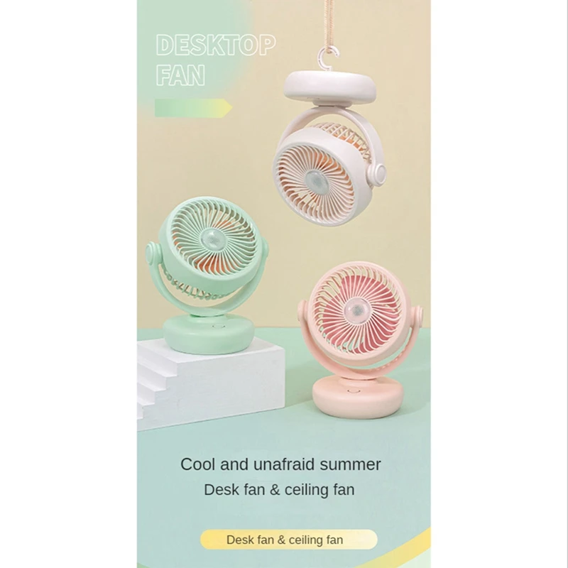 Home Office Camping Multi-Functional Portable Fan Night Lighting Can Be Hung With Three-Speed USB Fan