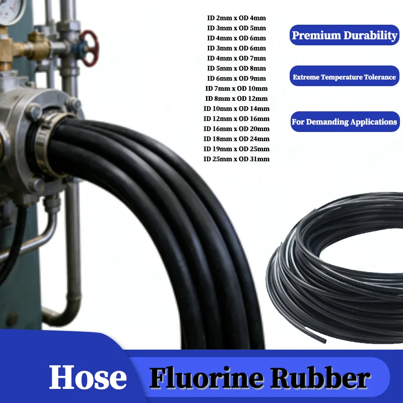 

Маслостойкий высокотемпературный фторкаучуковый шланг (FKM Viton) для защиты от кислот и щелочей, внутренний диаметр 2, 3, 4, 5, 6, 7, 8, 10, 12, 14, 16, 18, 19, 25 мм