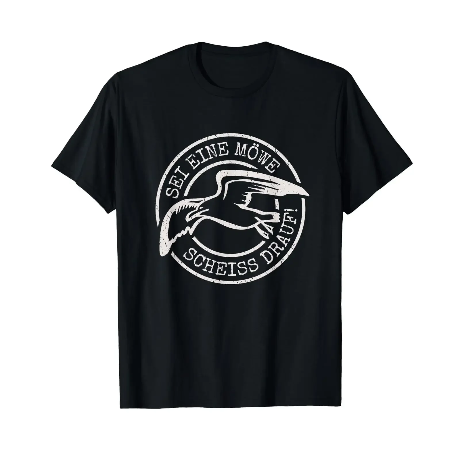 Sei Eine Seagull Scheiss Drauf Funny Saying T Shirt vintage Washed streetwear Slightly designer clothes Comfortable graphic
