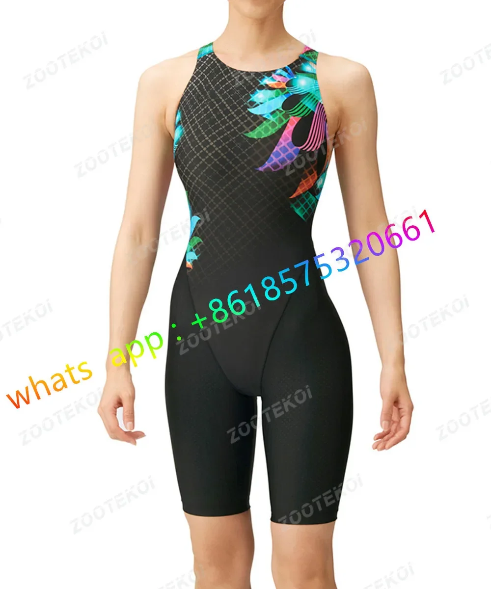 Costumi da bagno concorrenza lunghezza al ginocchio un pezzo wimsuit donna Triathlon body Bikini Beach Wear Sport Comfort costume da bagno