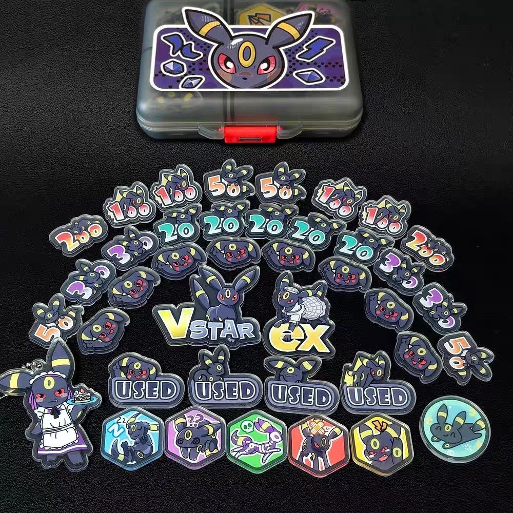 ptcg-ポケモンアニメキャラクターマッチスコアリングダメージカウンターダメージインジケーターアンブレオンボラードロールプレイングゲームアクリルギフト