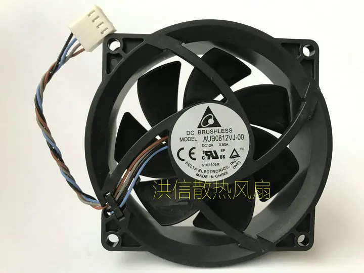 

Delta Electronics AUB0812VJ-00 DC 12V 0.50A 80x80x25mm 4-Wire 80mm Cooling Fan
