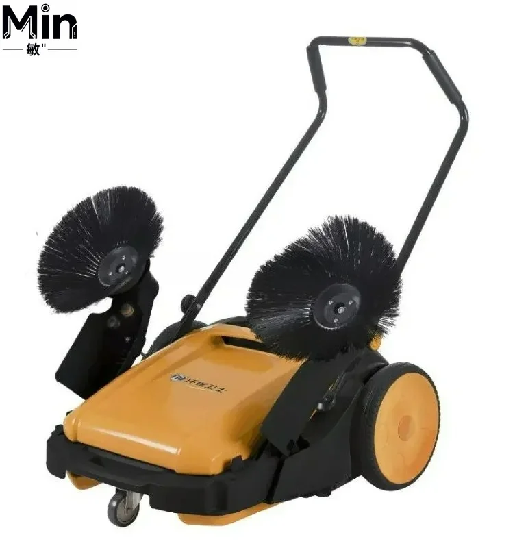 

5L Hand-Powered Small Sweeper, Cordless Manual Sweeper with Spray Vacuum, Industrial Road Sweeper for Factory Warehouse