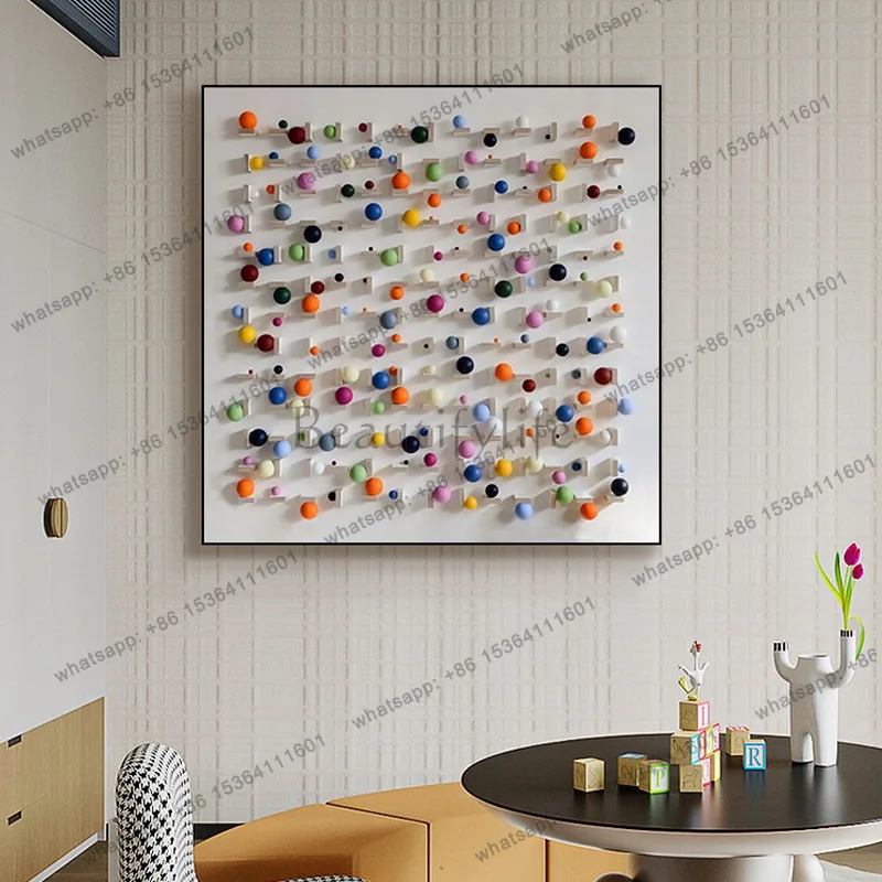 LJY niche three-dimensional entrance decorative painting round ball physical installation painting