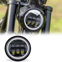 12-48V E-Bike Sealed Beam 4.5 Inch Round LED Headlight W/ Higo Connector Full White Halo for E-Bike Super73