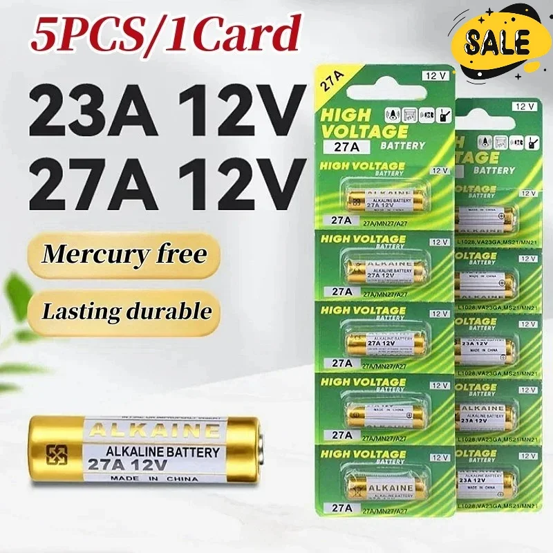 

Batteries for 27AE/L1028/L828/K27A. 23A 27A 12V Dry Alkaline for Remote, Gamepad, Flashlight, Doorbell, Toy Cars.