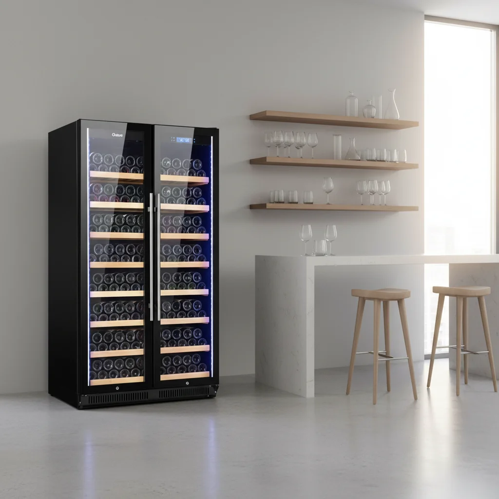 Luxury Coffee Wine Bar Cabinet 860L Capacity Computerized Compressor Refrigerator Wine Cooler 320BOTTLES