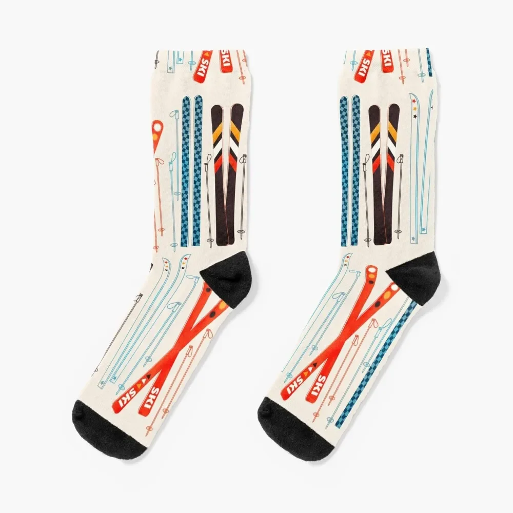 

Colorful Retro Ski Illustration Socks Running Wholesale hockey Boy Child Socks Women's