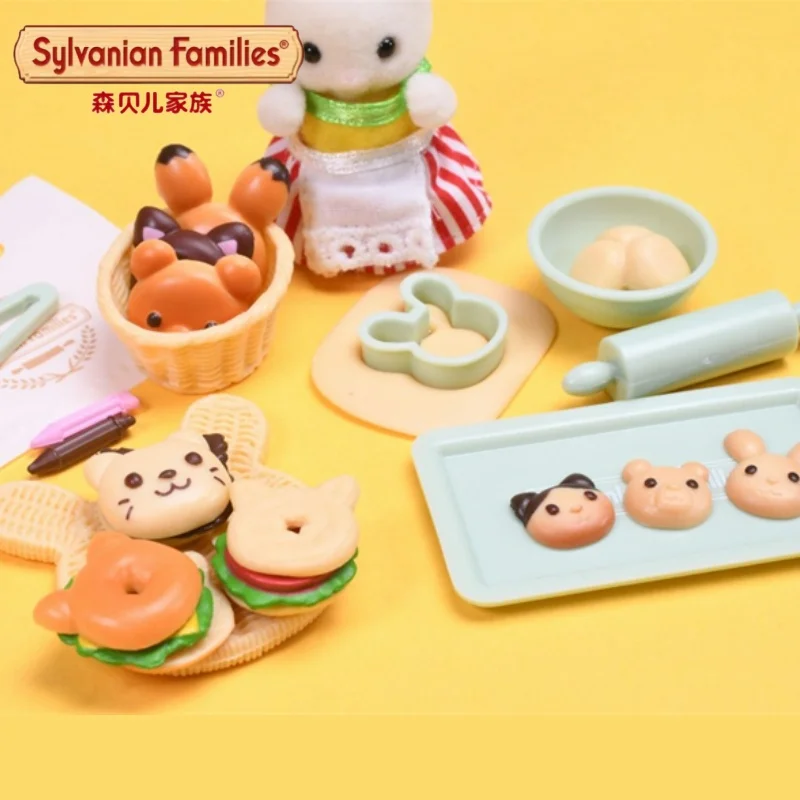 Genuine Anime Sylvanian familias cápsula juguetes lindo panadería pan tienda sándwich casa de muñecas miniaturas figuras de muñecas juguete para regalo