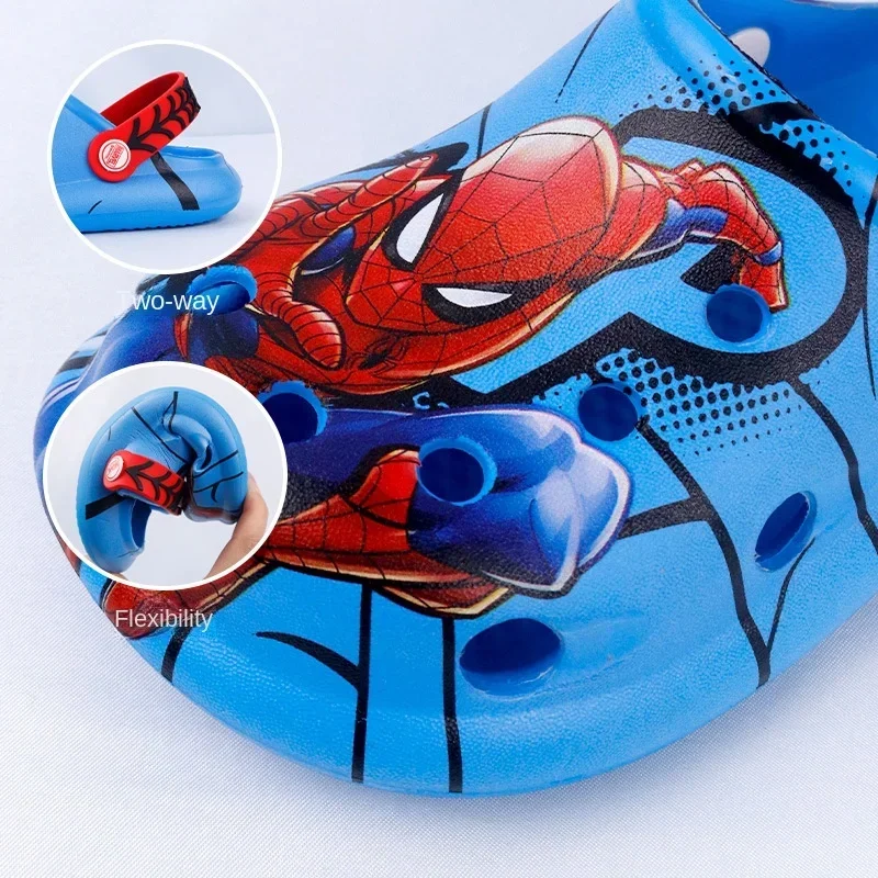 Disney Children\'s Slippers Garden Shoes Summer Boys Spiderman Slipper Anti-slip Hole Kids Beach Shoes Soft Bottom Home Slipper