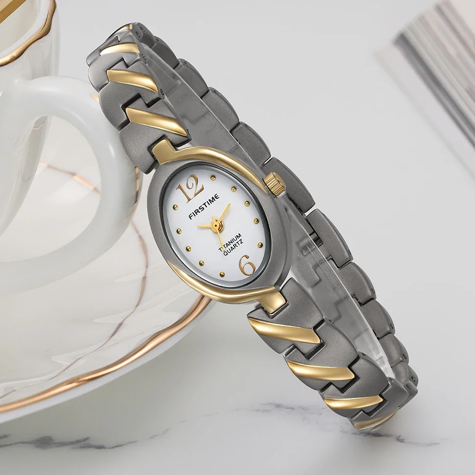 Reloj BERNY de titanio para mujer, reloj de pulsera de cuarzo para mujer, joyería ovalada, relojes informales simples a la moda resistentes al agua