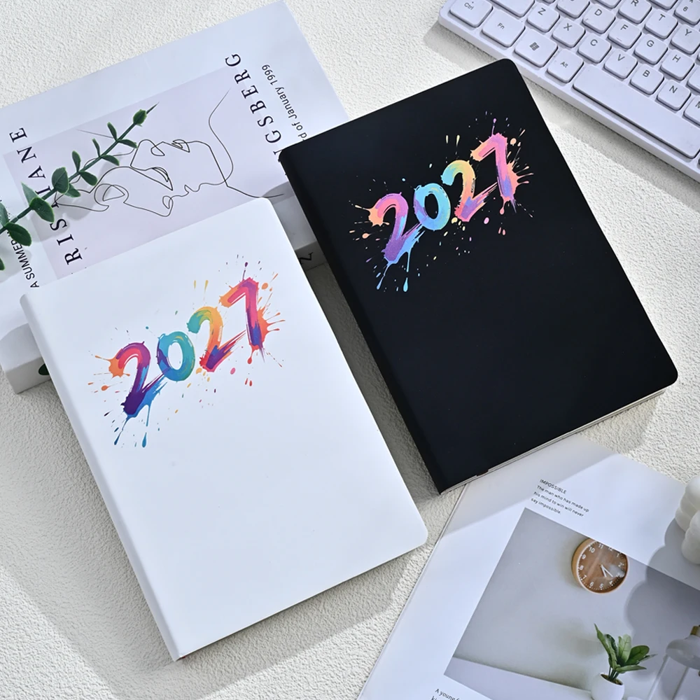 2027 A5 Daily Planner One Page Per Day 204 Sheets 408 Pages Thick Hardcover Monthly Index Tabs Hourly Schedule Goal Journal