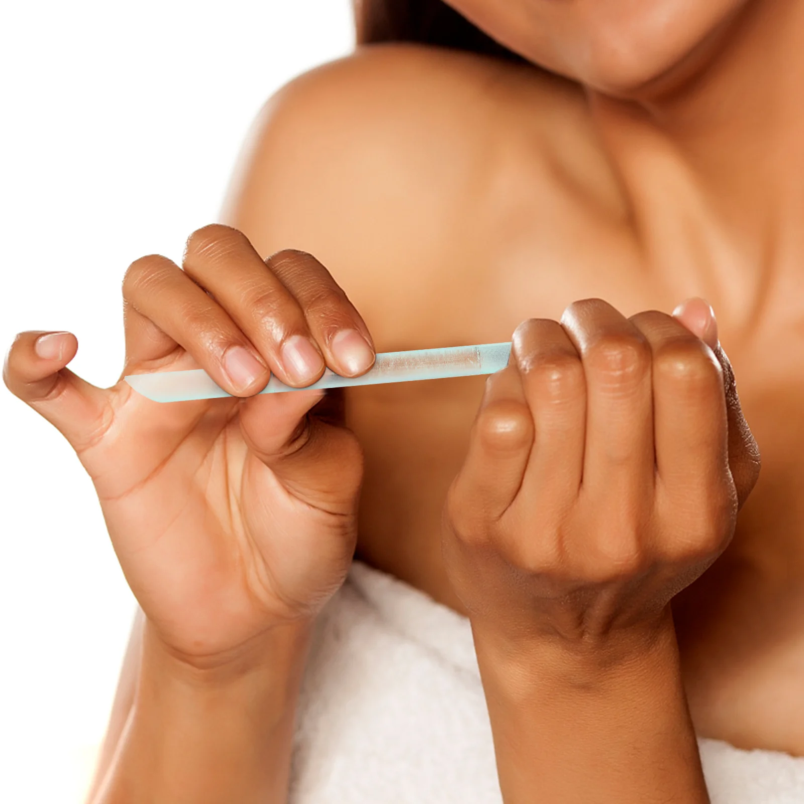 

4pcs Cuticle Pusher Tool Glass Nail Care Stick Dual-Sided Angled Precision Filing Buffer For Manicure Pedicure Nail Salon Home