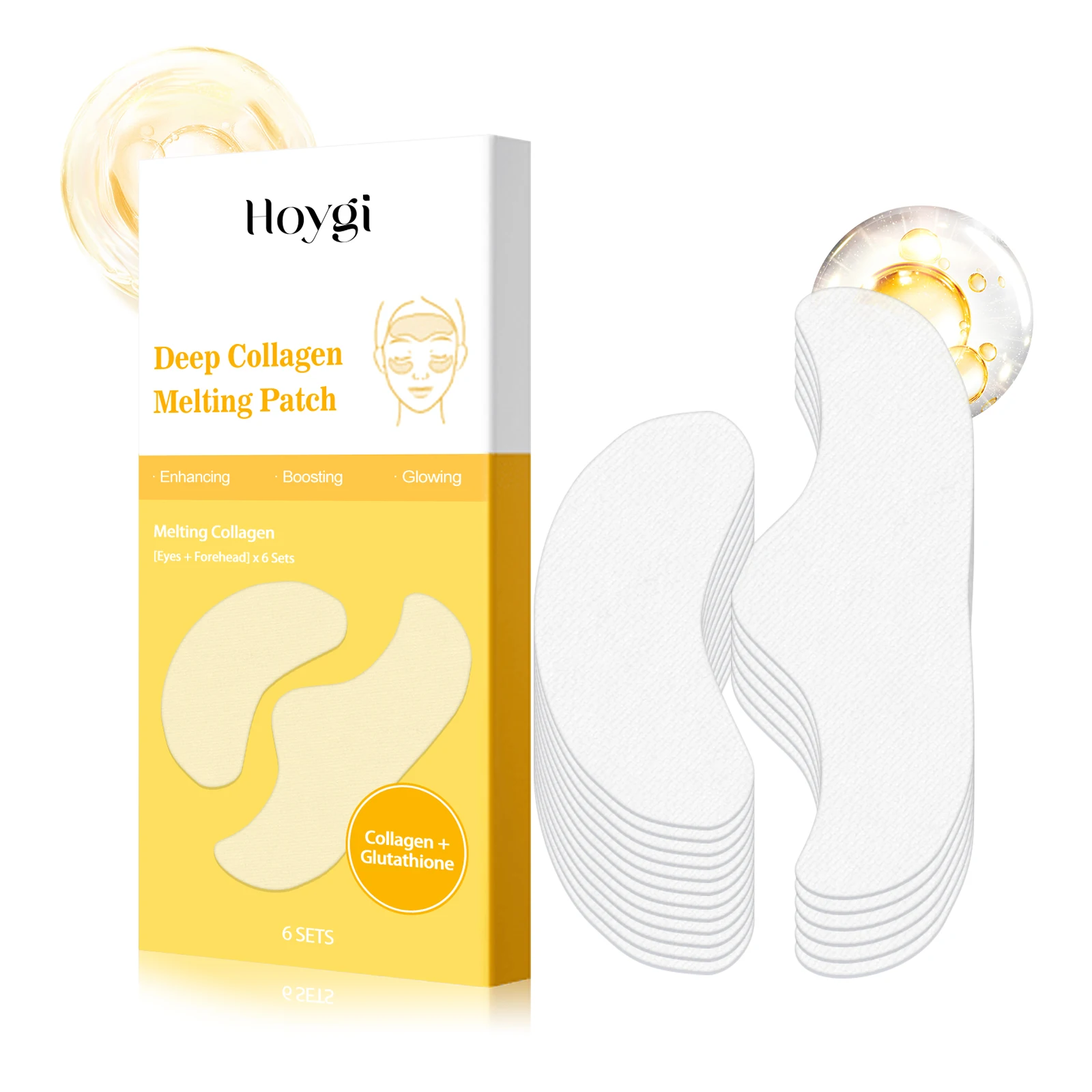 Collagen Protein Water Soluble Patches For Forehead Eye Area Absorbable Elasticity Firming Moisturizing Essence Patch Face Care_voghion.com