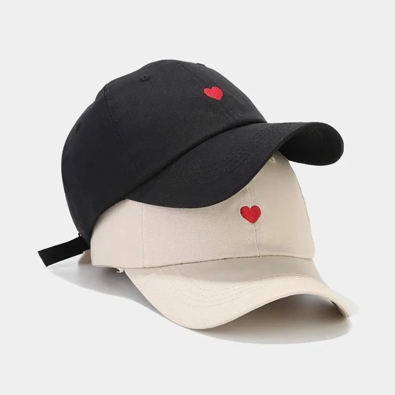 Gorra de béisbol con bordado de dibujos animados para hombre y mujer, gorro ajustable de algodón con bordado de amor, 2023