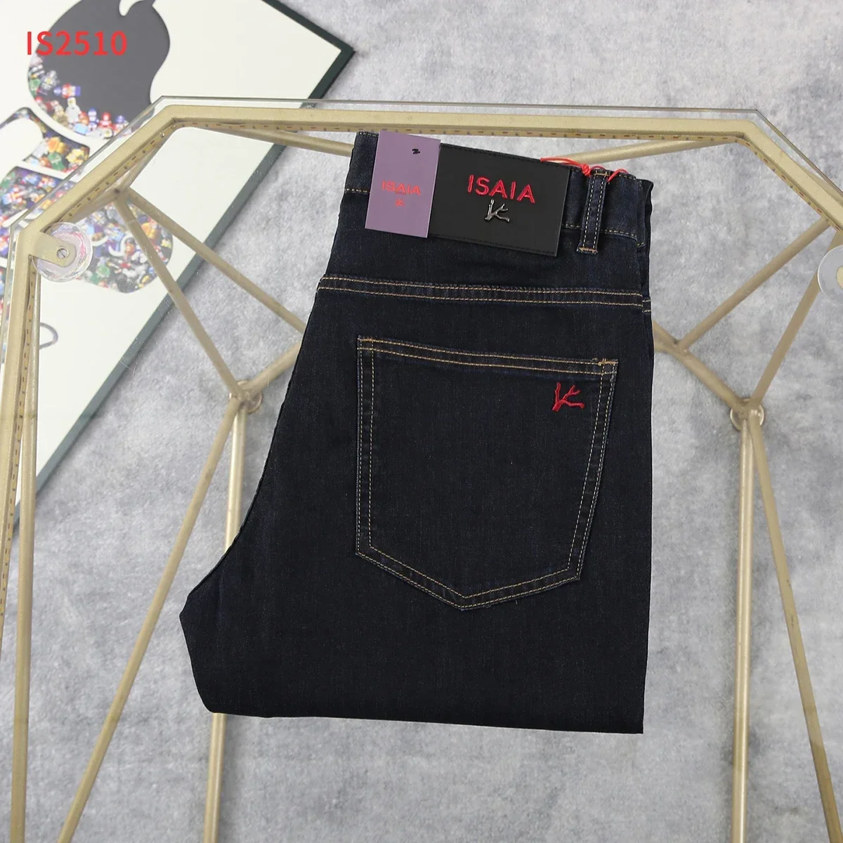 

OECHSLI Jeans Thin Cotton Men 2025 Spring Summer new embroidery comfort casual straight Big Size 30-40 Pants