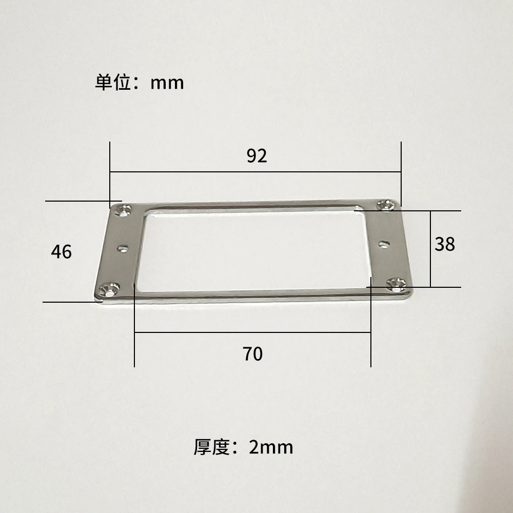 2 Stück E-Gitarre Humbucker Pickup Ring Gitarre Metall Flachrahmen Montagering – Detail 12