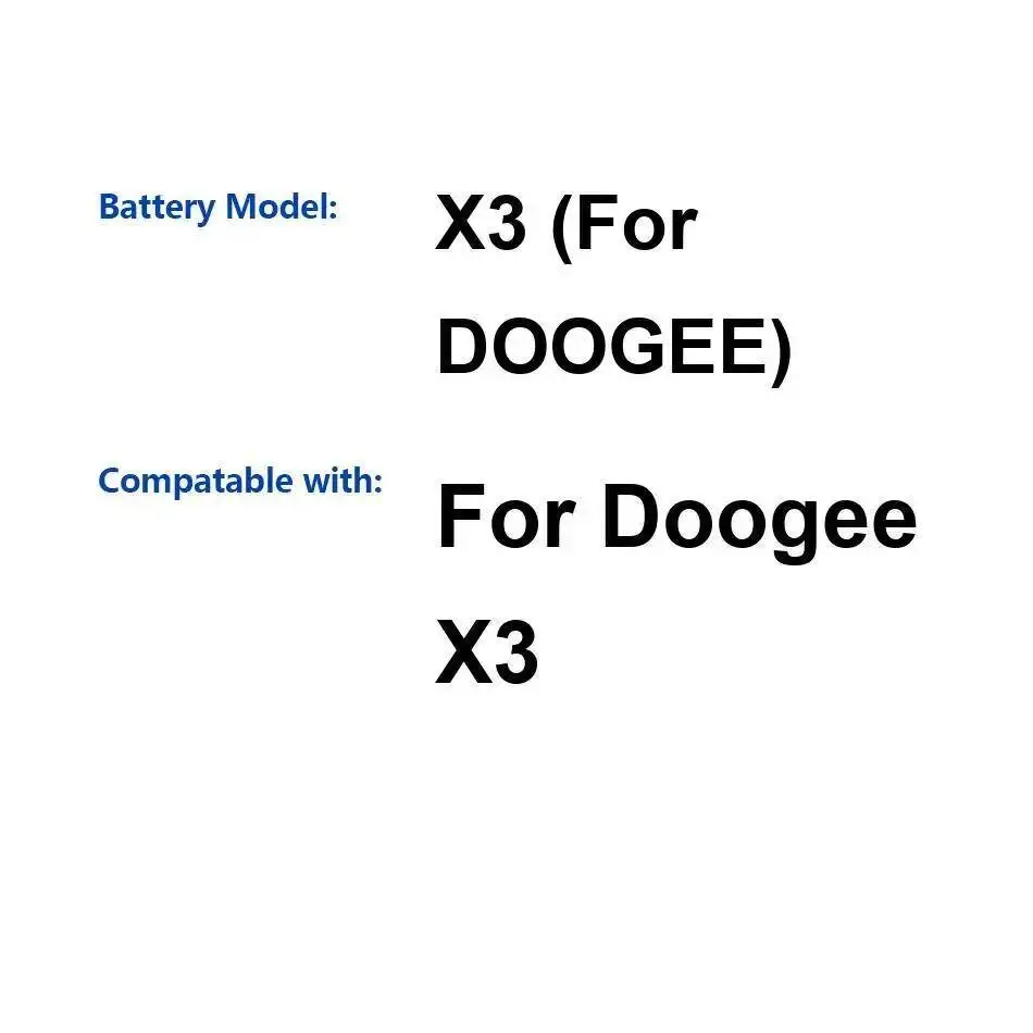 

Надежная мощность для аккумулятора мобильного телефона Doogee X3, длительный срок службы 1800 мАч