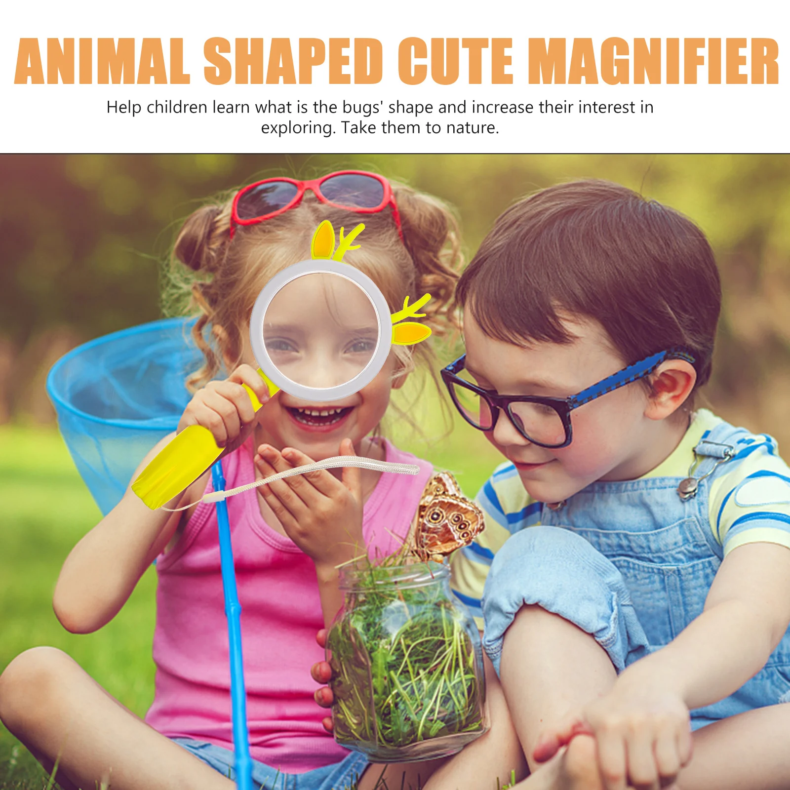 

Handheld Magnifying Glass Cute Durable Portable Magnifier for Exploring Learning Observation Science Outdoor