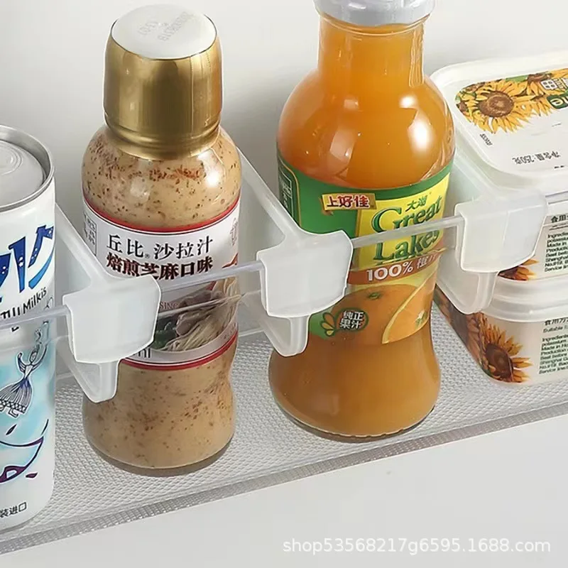 

10-Pack Refrigerator Door Organizer Dividers with Adjustable Grids - Fridge Interior Organizer for Condiments, Cans & Snacks