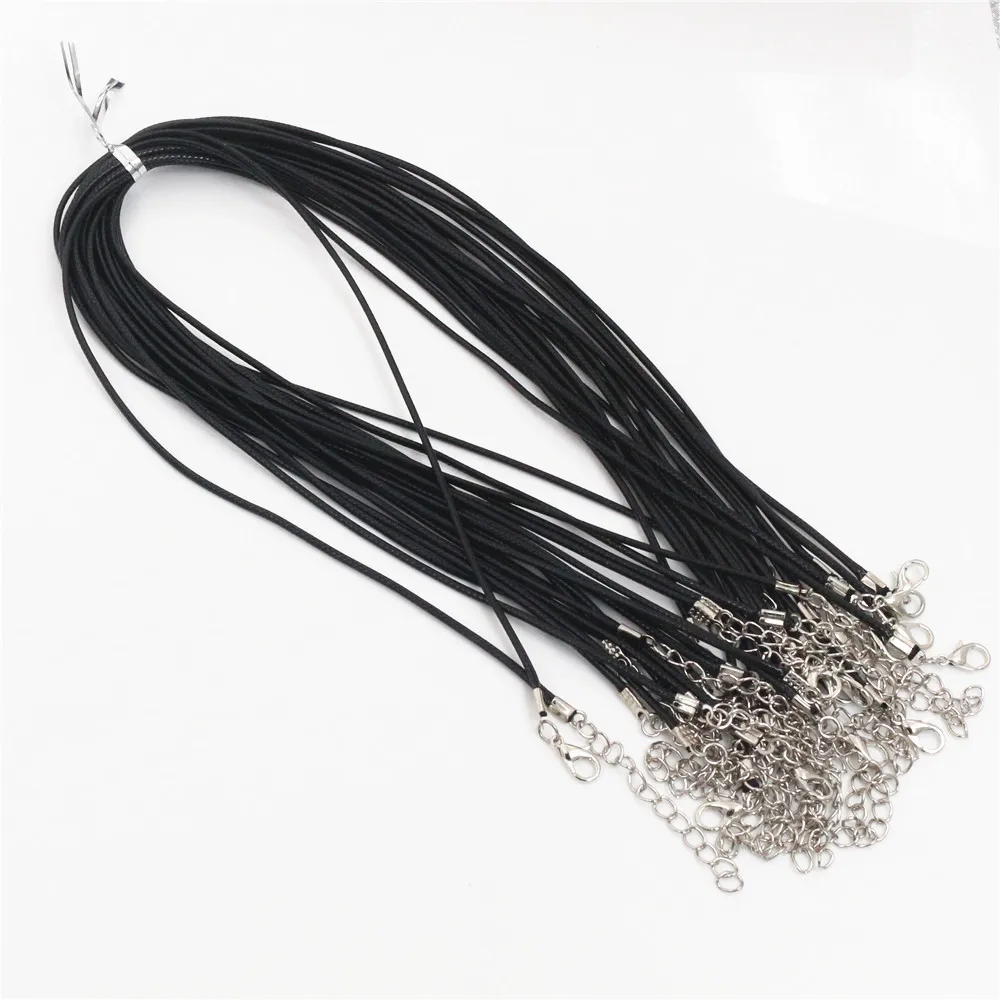 20pcs/Lot Handmade Leather Adjustable Braided Rope Necklaces & Pendant Charms Findings Lobster Clasp String Cord