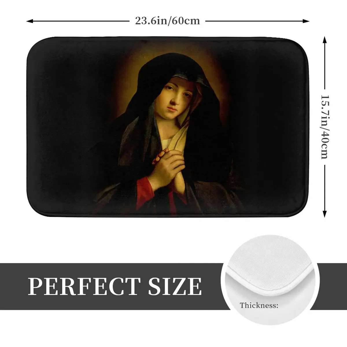 Our Lady Of Guadalupe Virgin Mary Mexican Doormat Kitchen Entrance Home Floor Mat Anti-slip Carpet Rug for Bedroom Footpad Mats