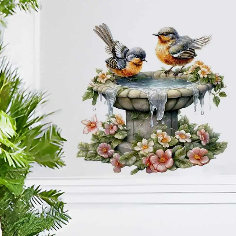 Pool Bird Flower Cluster Healing Stickers Premium Quality for Bedroom Living Room Wall Bathroom Room Decor AA222