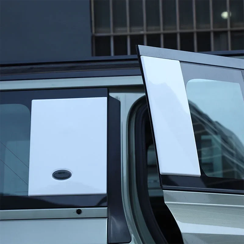 لاند روفر ديفندر 110 130 2020-2024 ABS ألياف الكربون/أسود نافذة السيارة الخلفية الجانبية لوحة تزيين ملصق اكسسوارات السيارات #6