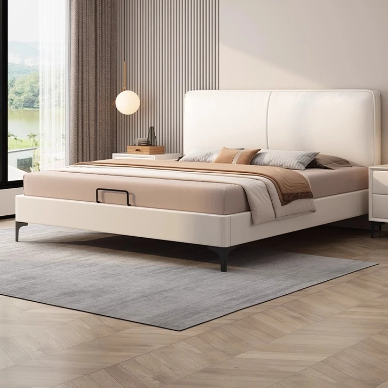 

Solid wood modern queen bed simple Home master bedroom double bed small apartment base de cama queen sleeping set furniture