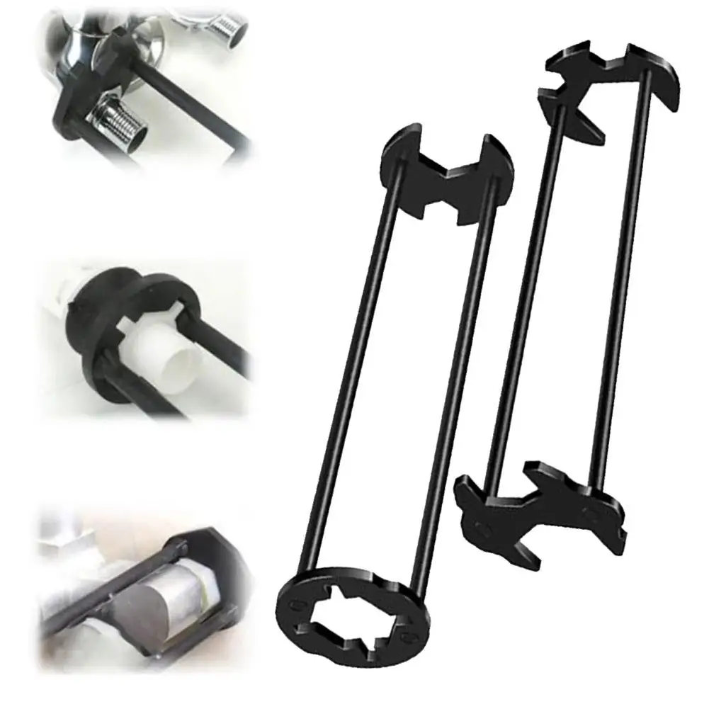 Basin Faucet Wrench Plumbers Wrench Four-Jaw Hex Under Sink Wrench Faucet Tool Multifunctional for Bathroom Kitchen